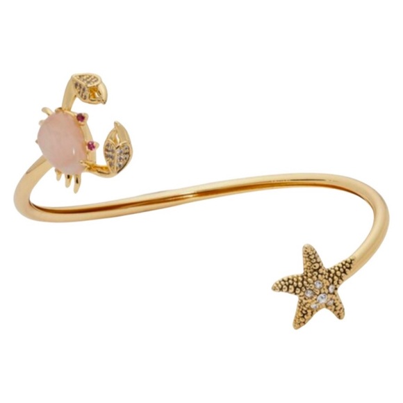 KATE SPADE • Sea Star Crab & Starfish Flex Cuff Gold Bracelet - Picture 4 of 5